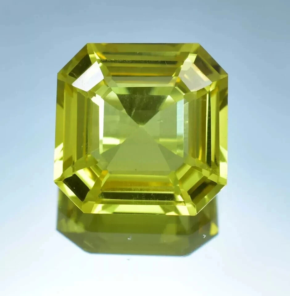 10 Ct Natural Certified Yellow Sapphire Asscher Cut Loose Gemstone for Jewelry