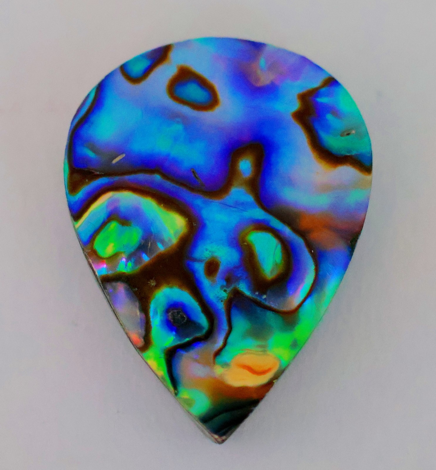 27 Ct 6X21X28 mm Natural Multi Fire Abalone Shell Pear Cabochon Gemstone KQ-451