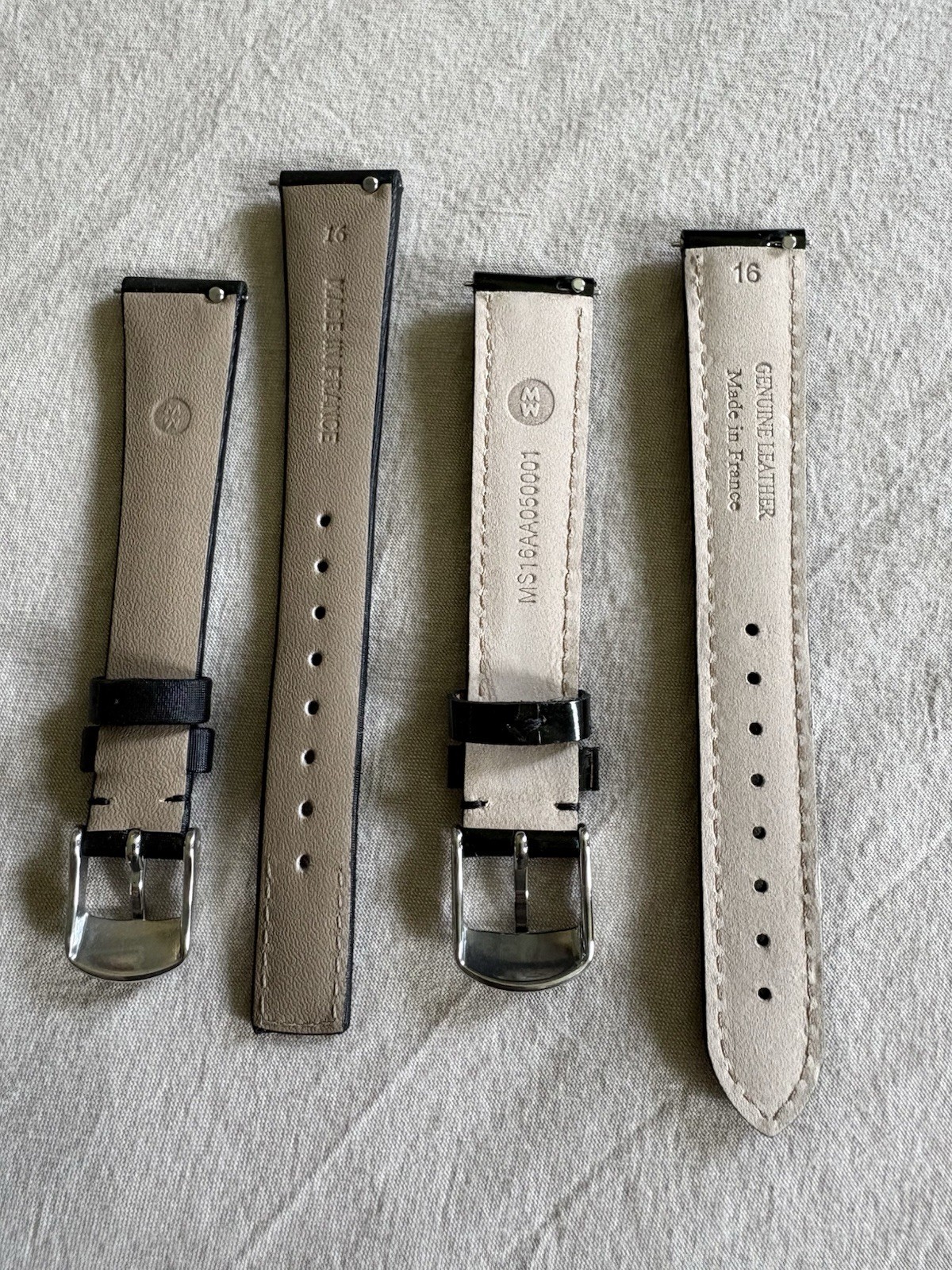 Michele Urban Mini Black Diamond Watch With 2 Spring loaded Straps