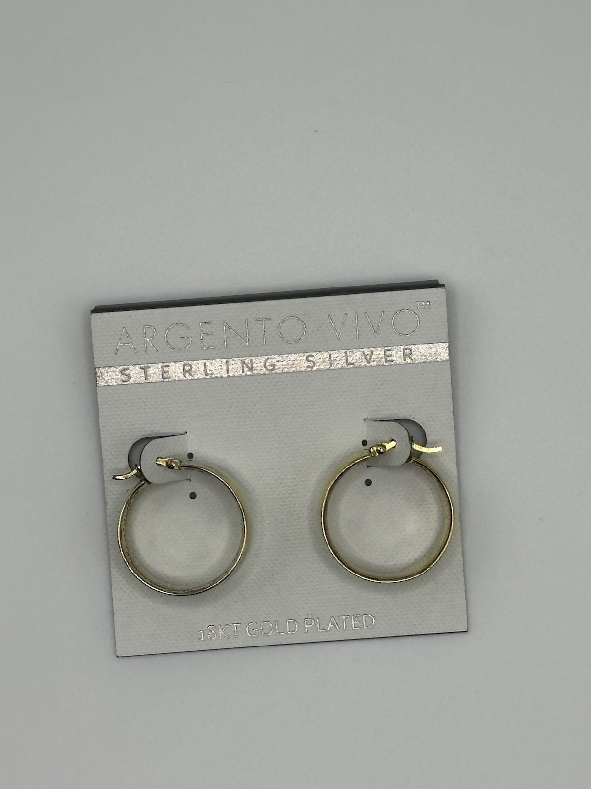 Argento Vivo Hoop Earring Gold Tone Sterling Silver 925
