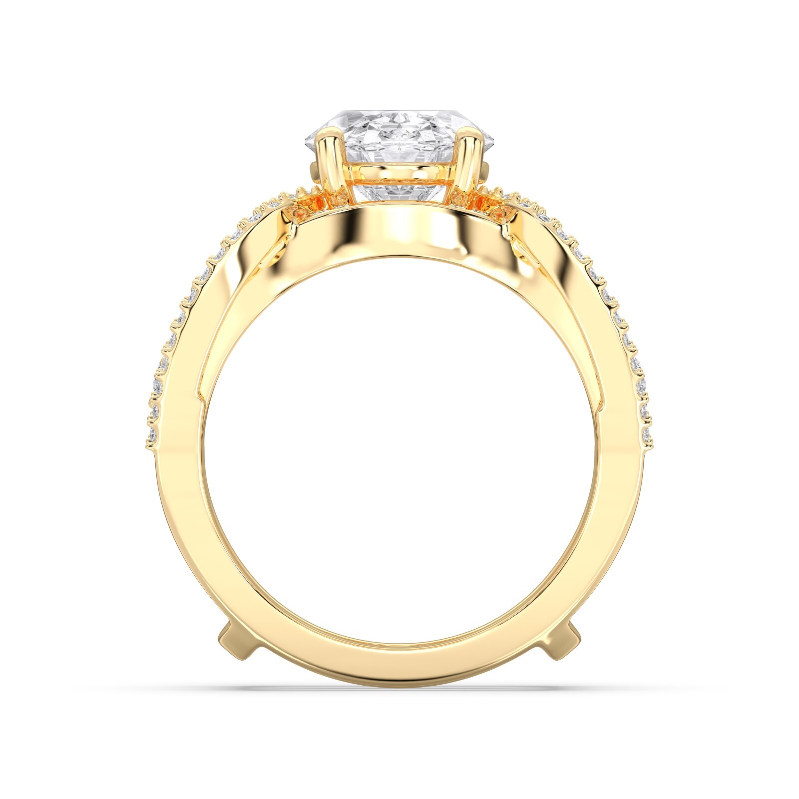 3.75 CT Oval , Pear & Round Cut Moissanite Luxuriance Engagement Ring in Silver
