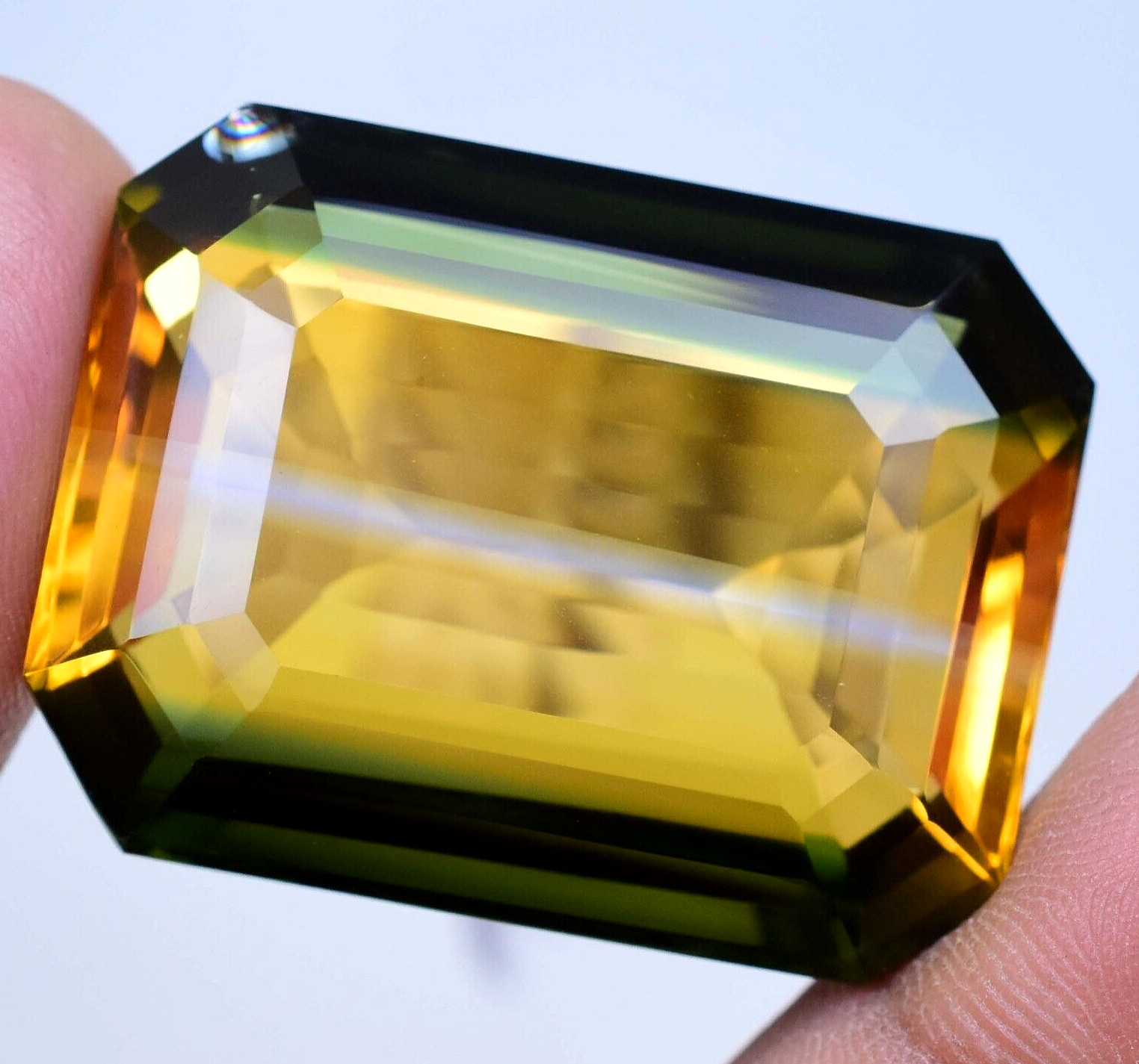 Natural Bi-Color Tourmaline 72.90 Ct Emerald Cut AGL Certified GIGANTIC Gemstone