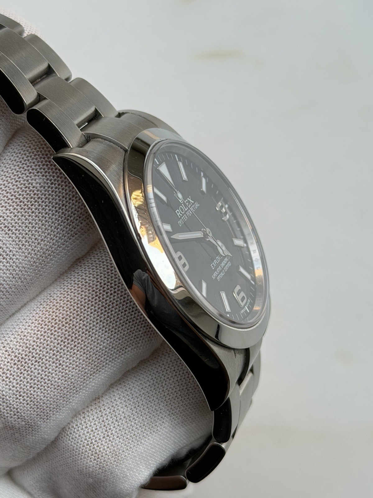2014 CARD ROLEX EXPLORER I 214270 MK1 BLACK ARABIC STAINLESS STEEL 39MM WATCH