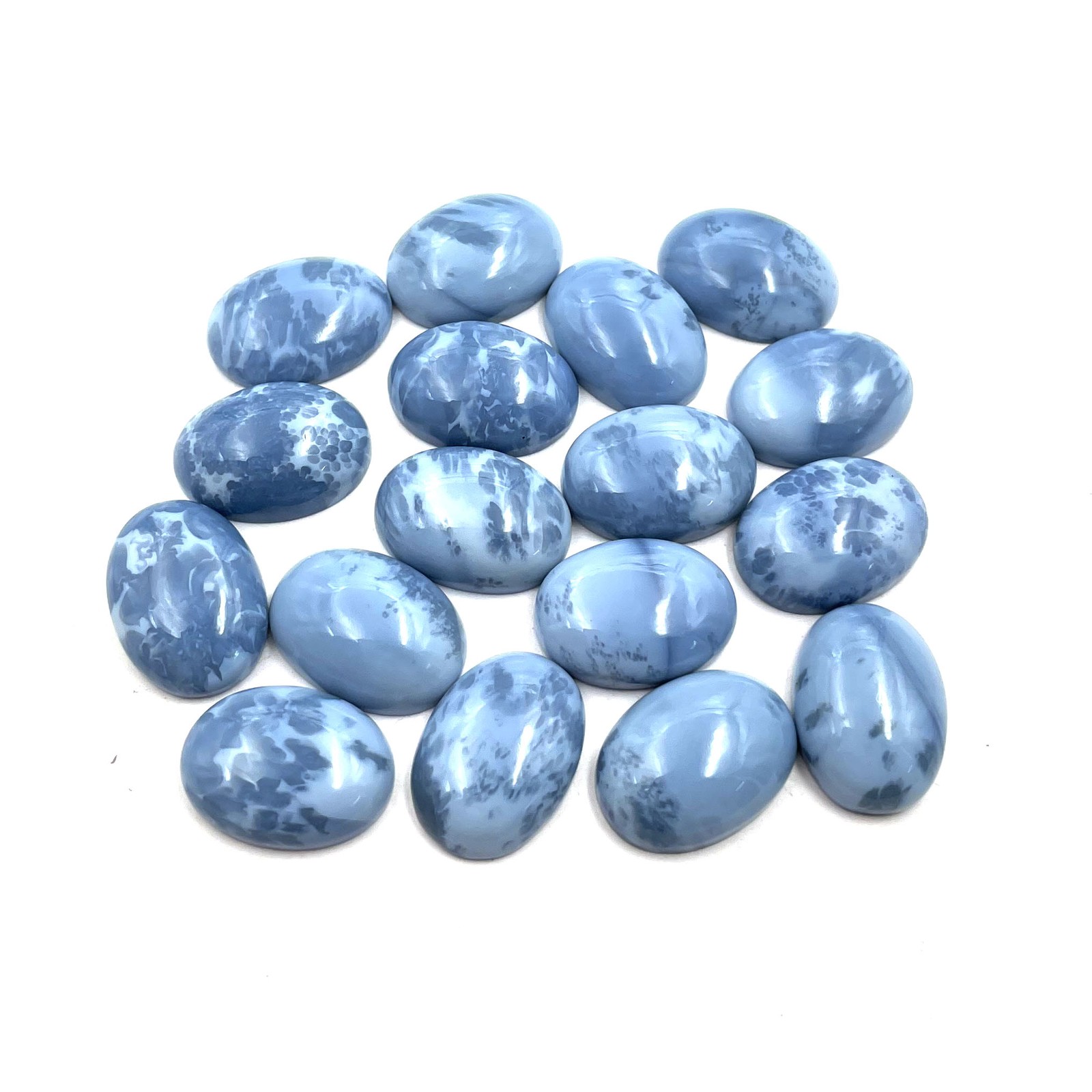 Natural Blue Opal Oval Cabochon Loose Stone Lot 17 Pcs 13*18 MM 157 CT