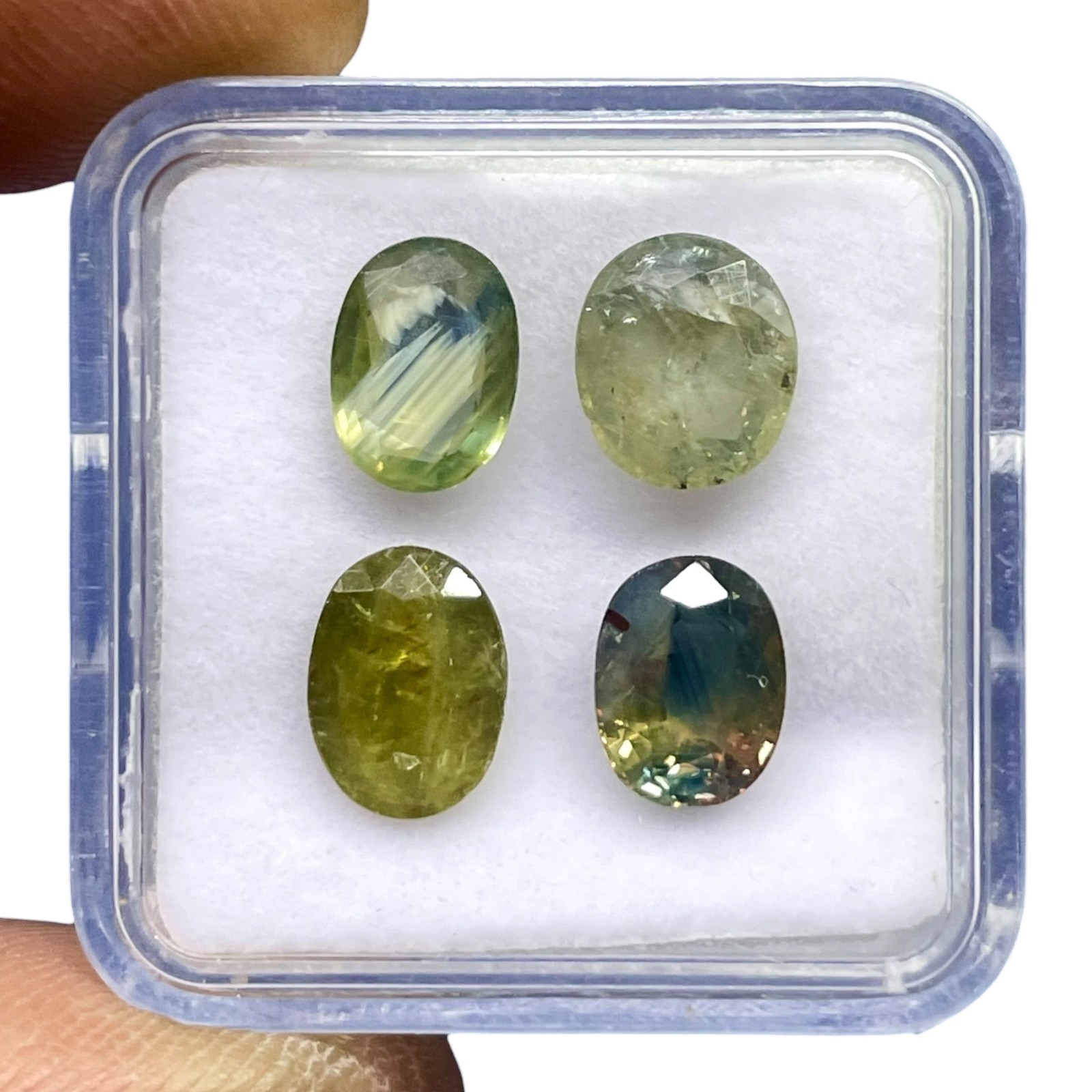 4 Pcs Natural Sapphires 8-8.7mm Oval Cut Multi Color Loose Untreated Gemstones