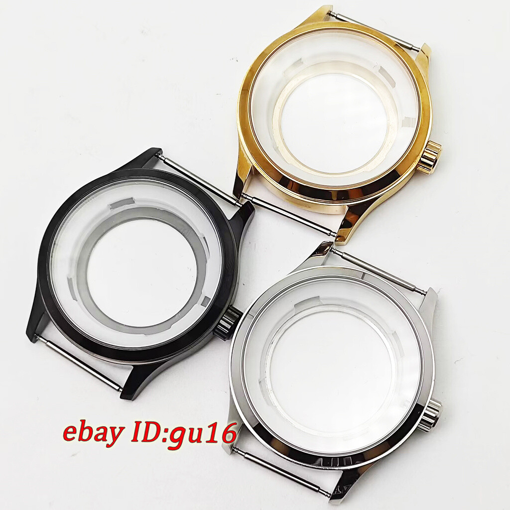 42mm Black/silver/rose gold watch case fit ETA2836 Miyota 8215 DG 3804 NH35 NH36