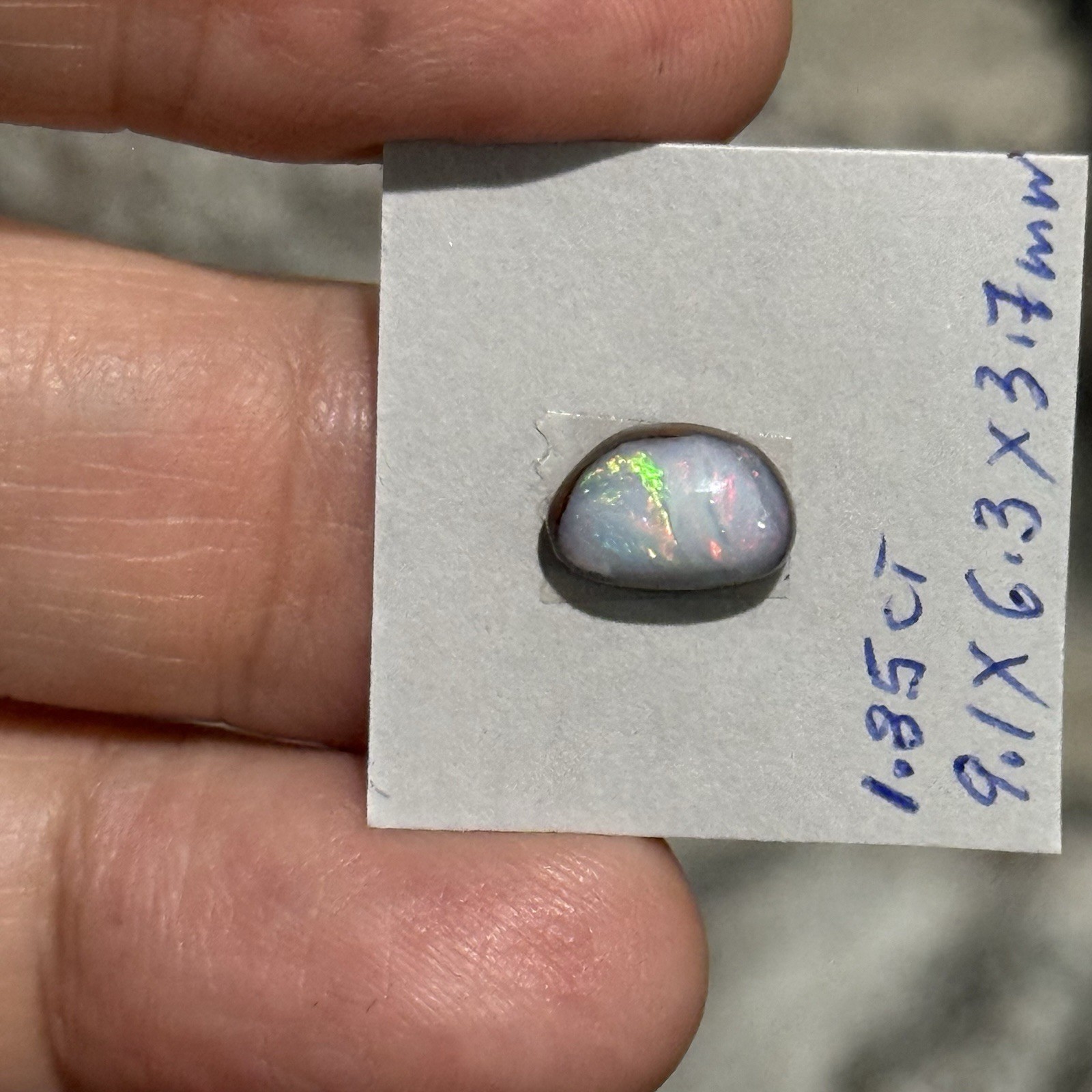 1.85ct 9.1×6.3×3.7mm Colorful Australian Boulder Opal Oval Cabochon Ring Gem