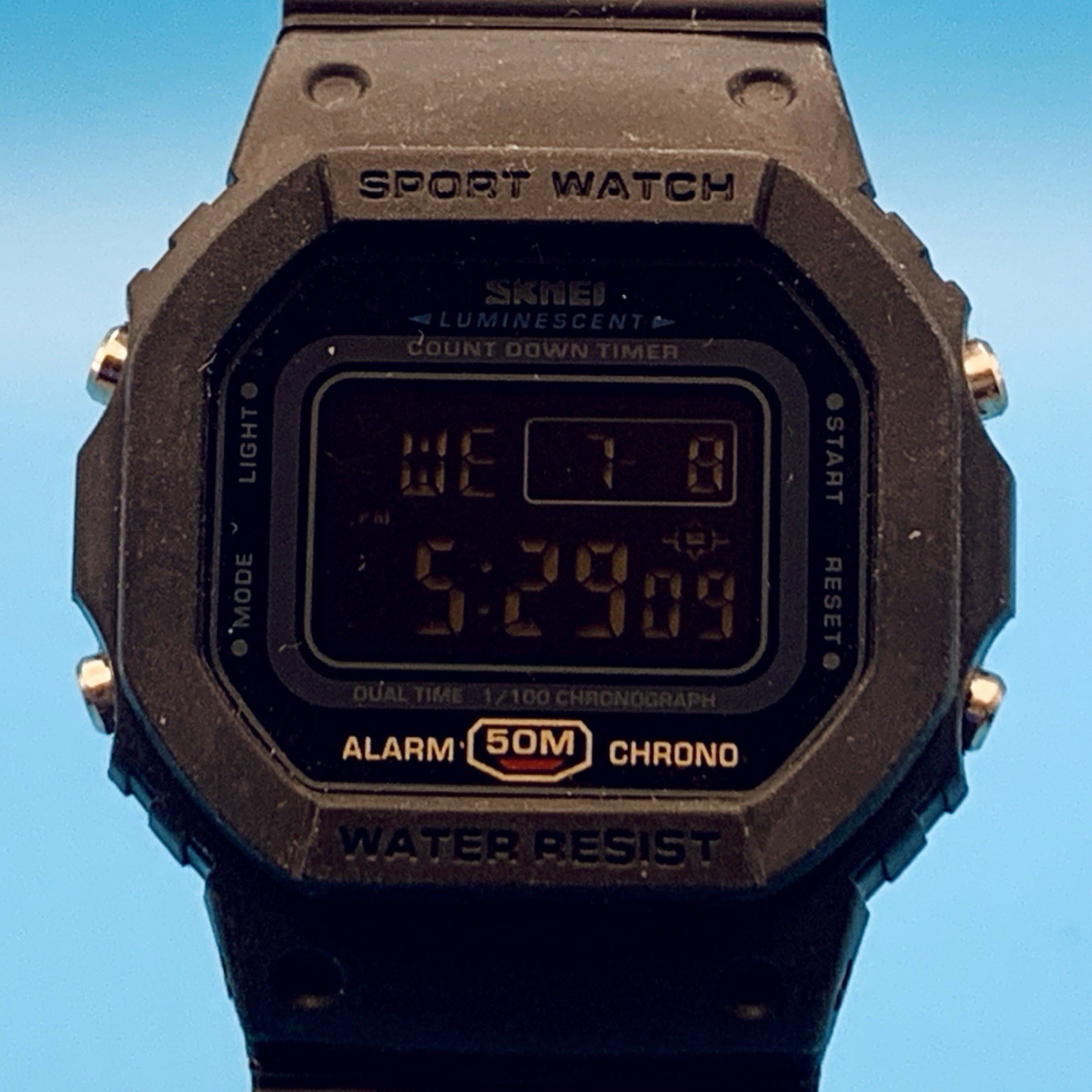 SKMEI 1628 Men’s Digital Wristwatch Chrono Timer Backlight Alarm Works New Batt