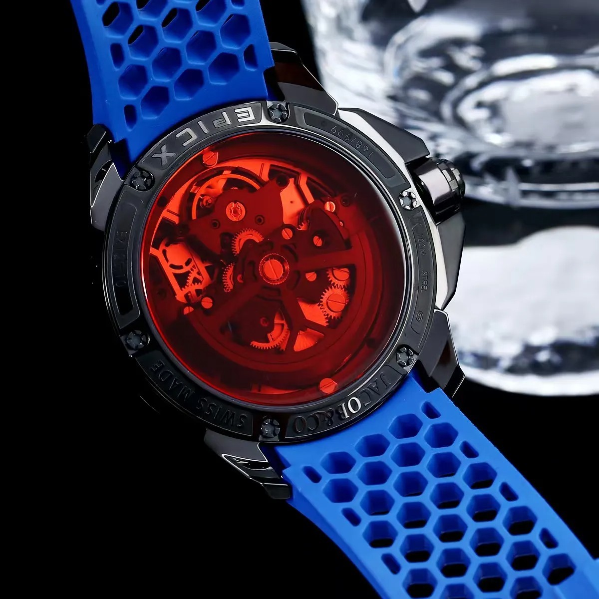 J&C Epic X Sher-e-Punjab Edition Black 44mm – Mens Wristwatch Skeleton Oversize