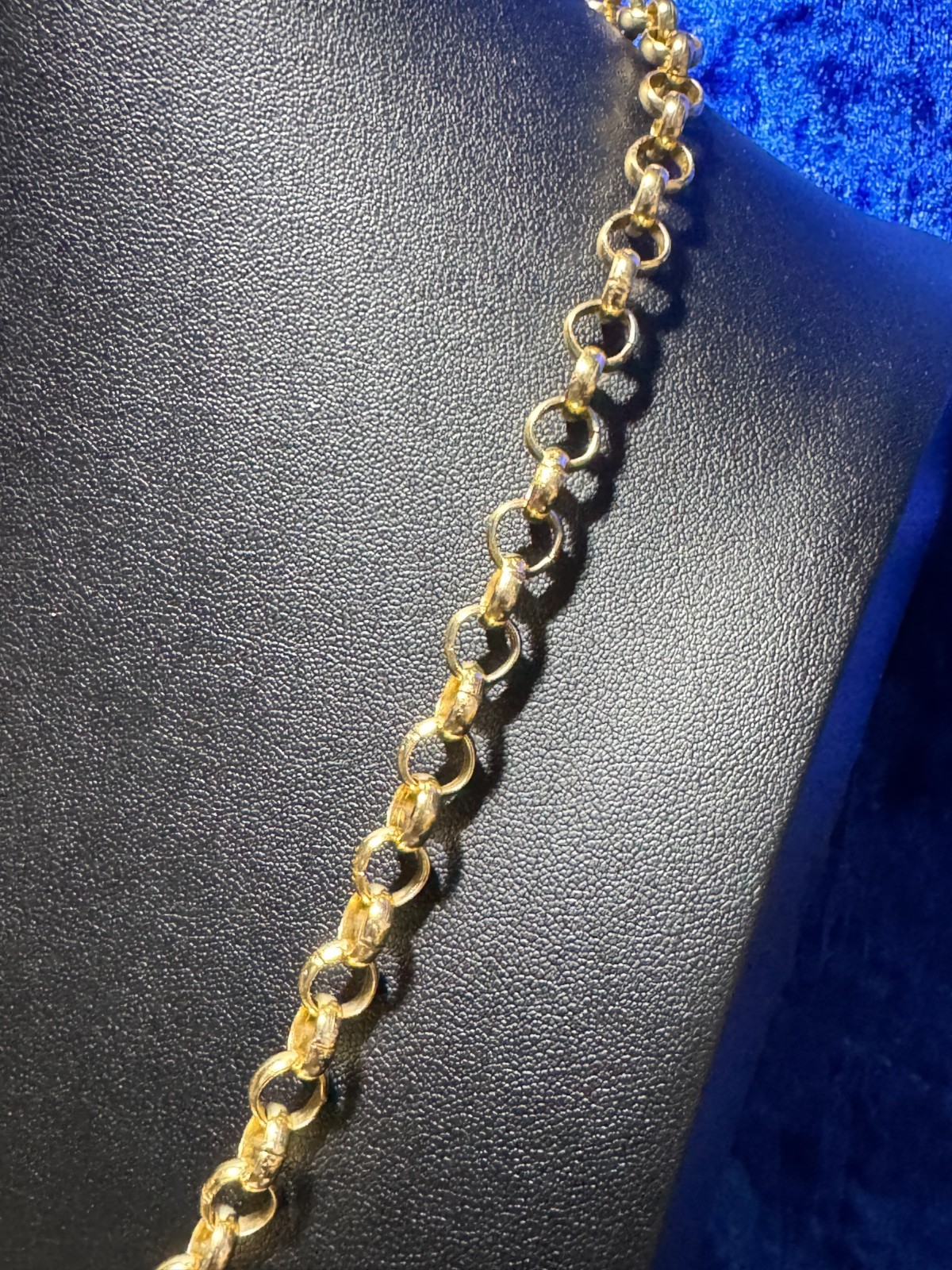 Rollo Chain Tennis Necklace Durable Light Gold (Like KC Gold) Plated 8mm 22″+