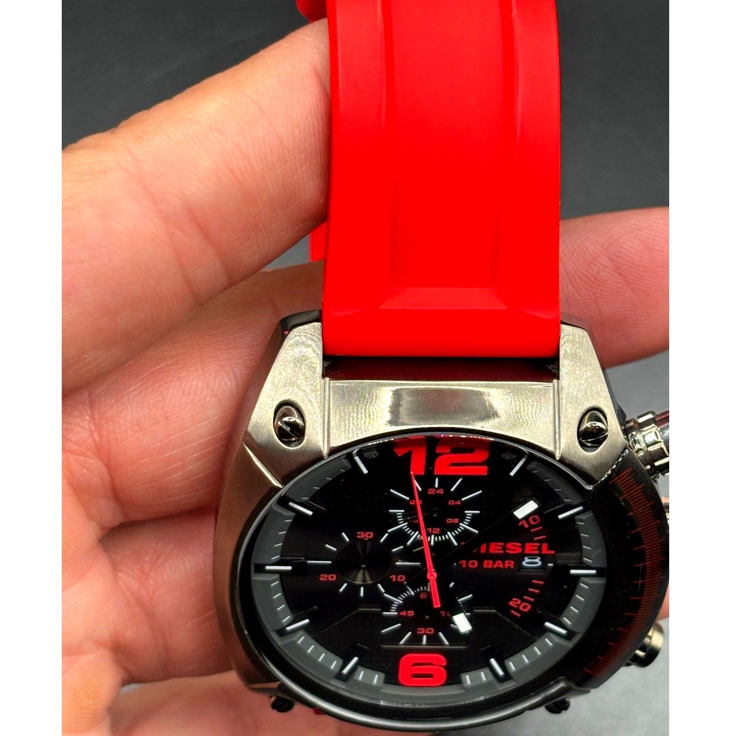 Diesel Overflow DZ4481 Chronograph Red Silicone 55mm Men’s Watch