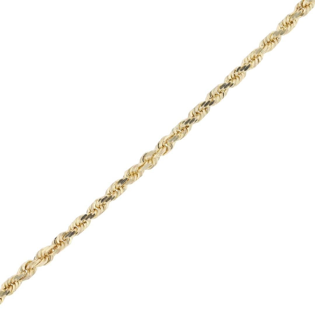 2.4mm Rope Link Chain 7″ Bracelet 14k Yellow Gold 5.33 Grams