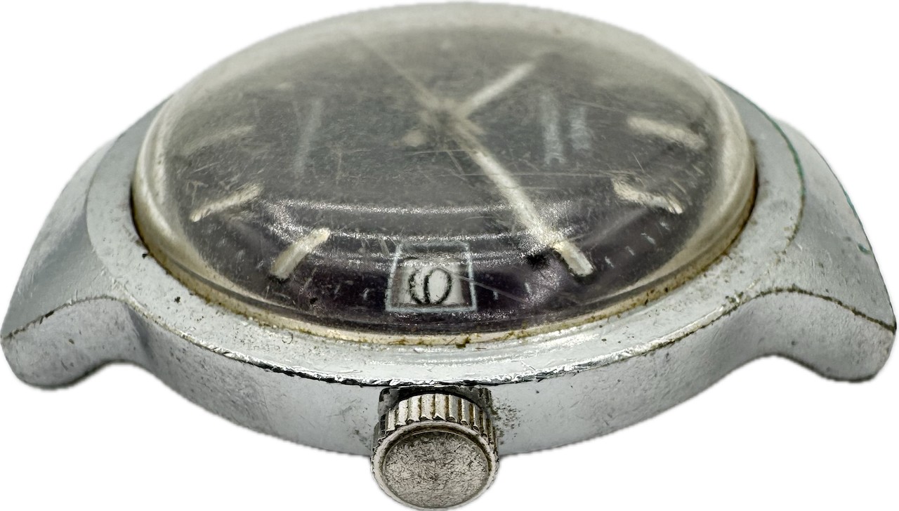 Vintage Timex 34318 10679 Fuschia Men’s Mechanical Wristwatch Chrome Plated