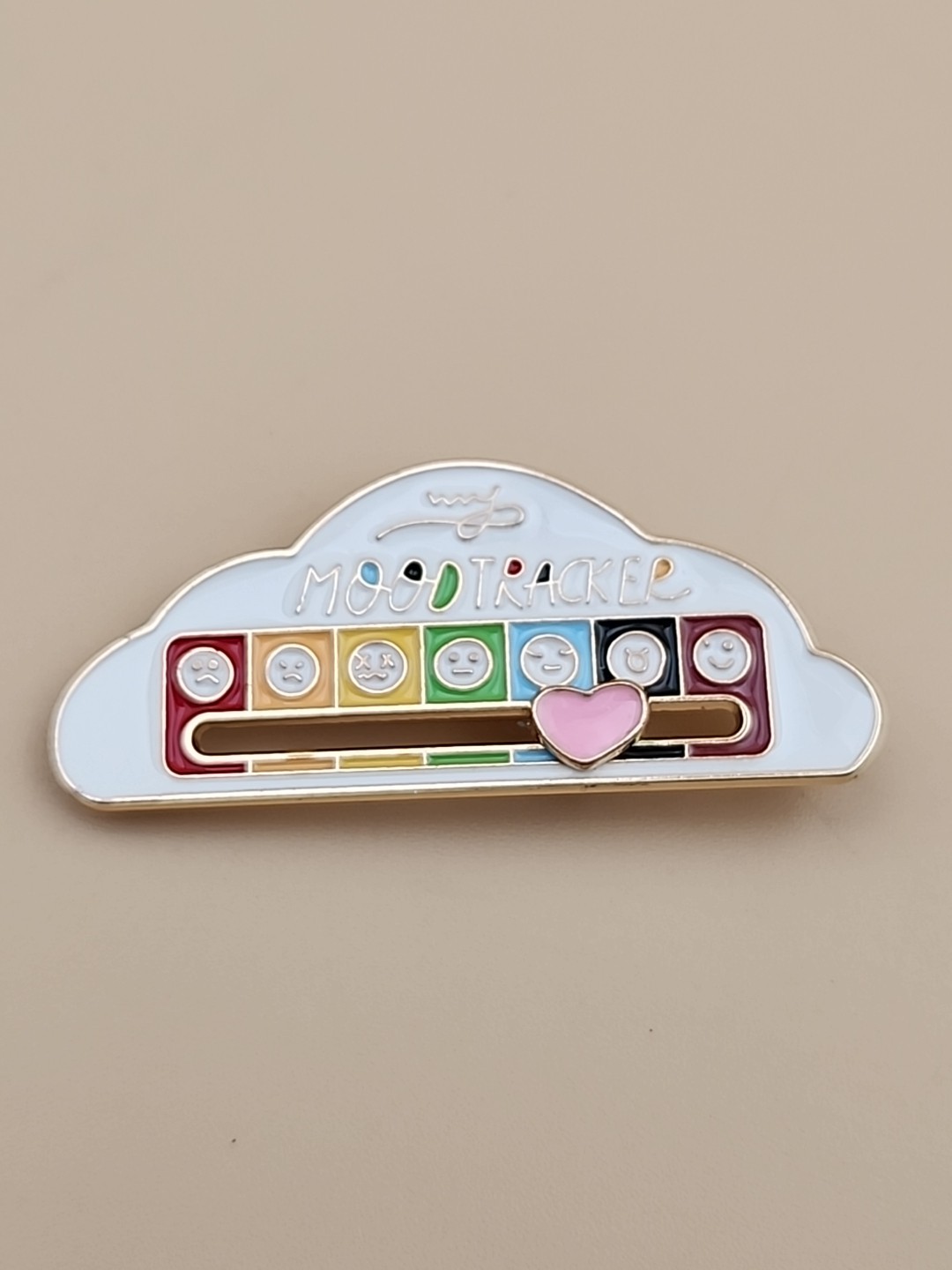 2 pk Interactive My Social Battery Emoji/My Moodtracker Emoji Enamel Pin