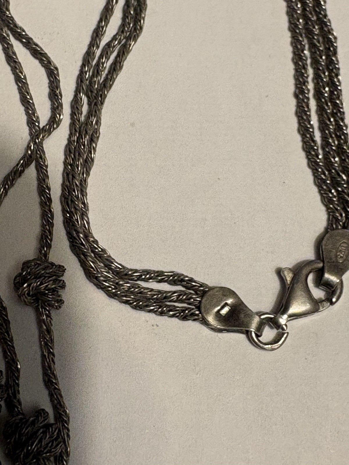 Vintage Sterling Silver 925 Multi Strand Knot Necklace 40cm 15.21g
