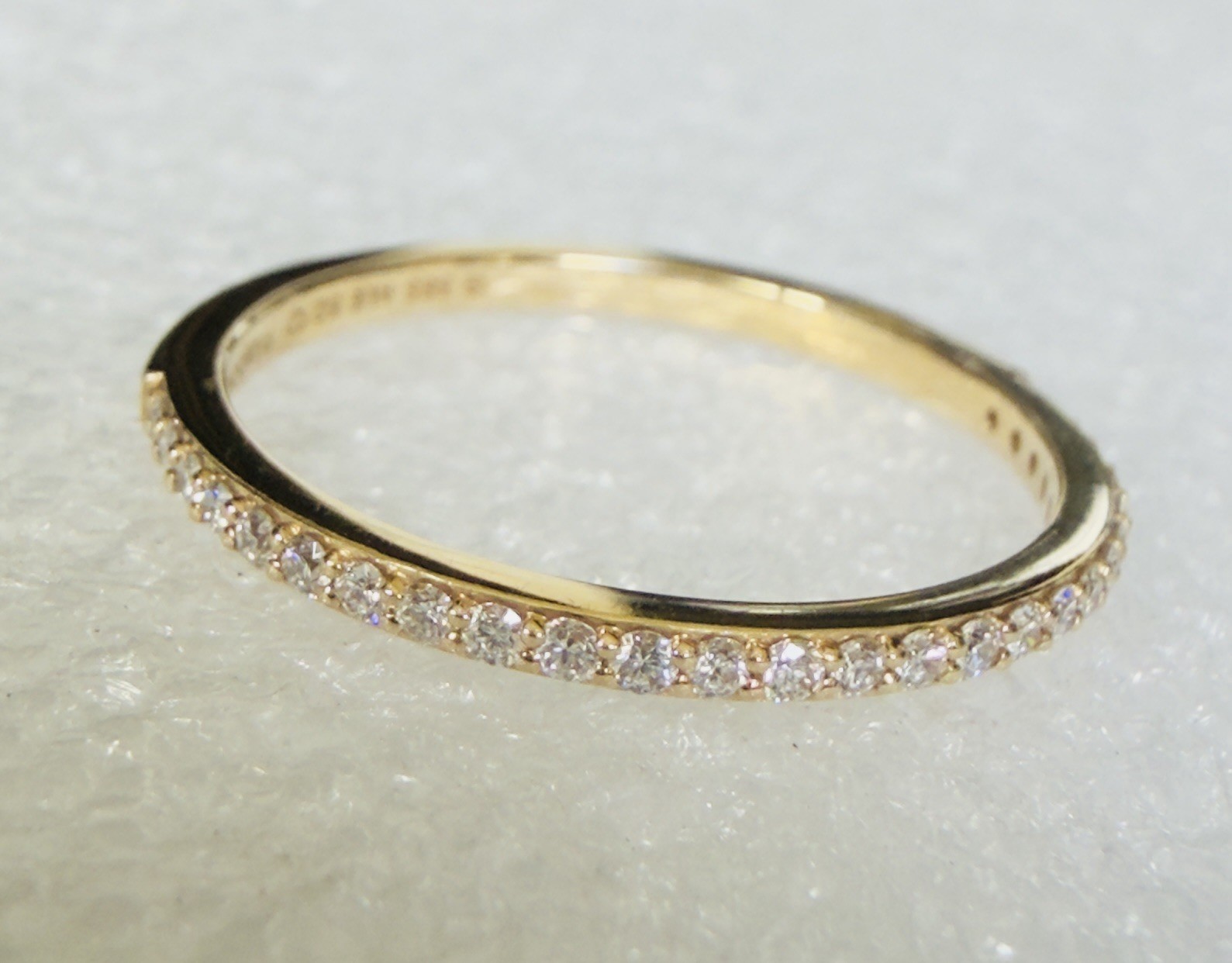 Pandora Era 14k Gold Lab-grown Diamond Half Eternity Pavé Ring 0.11 ct Size 56