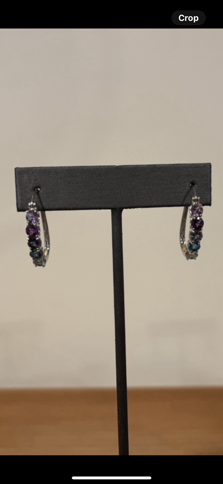 Gemstone Shades Of Amethyst, Sky Blue Topaz, Blue Topaz Line Earrings 925