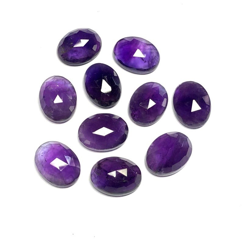 Natural Purple Amethyst Oval Rose Cut 6x8mm to 12x16mm Loose Gemstone