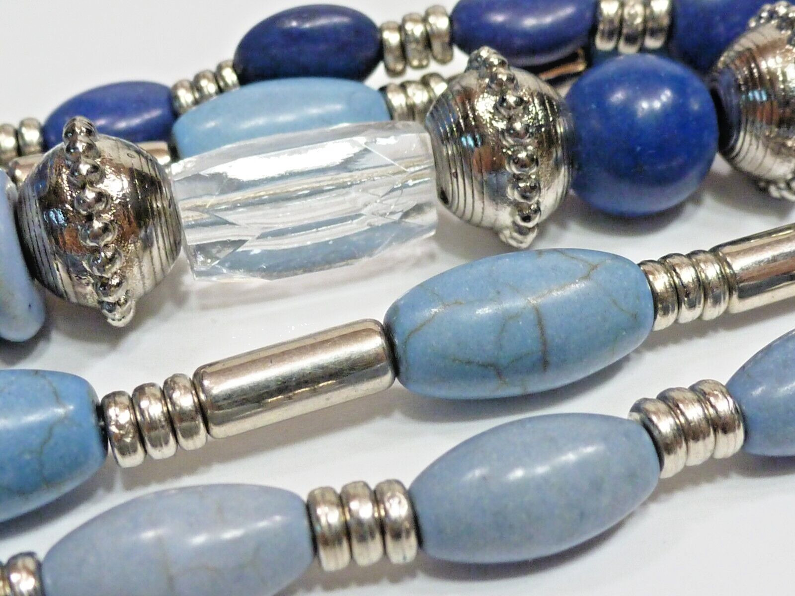 (B1) Chico’s Turquoise & Navy Blue 5 Strand Necklace – new
