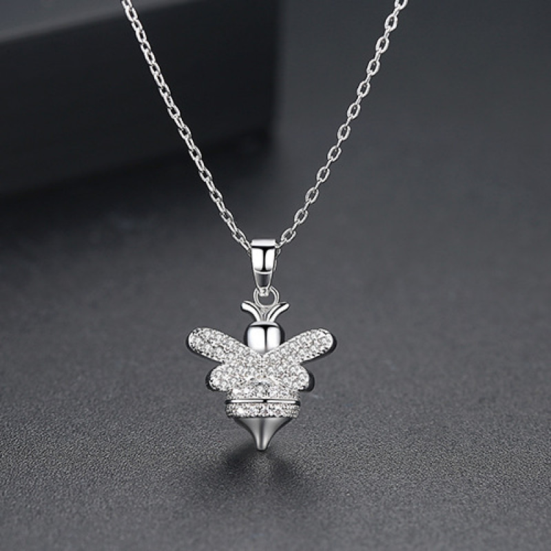 Honey Bee Necklace Copper Inlaid 3A Zircon Pendant Women’s Gold Plated Jewelry