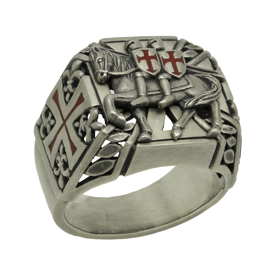 Knights Templar Masonic Sterling Silver 925 Men’s Ring Handcrafted