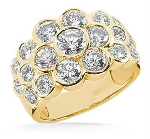 3.17 ct Round Stone Diamond Fancy Wedding Ring Anniversary Band 14k Yellow Gold