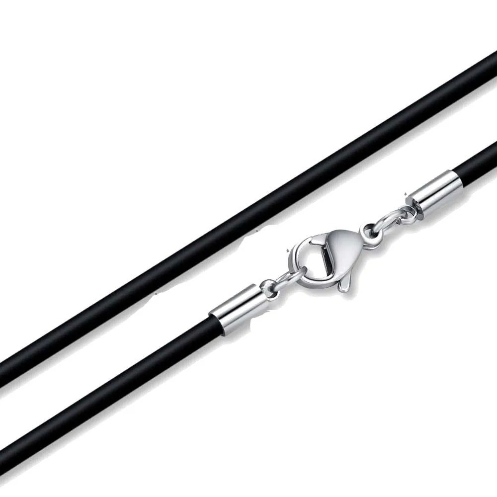 Waterproof Braided Leather Chain Cord Necklace with Stainless Steel Clasp