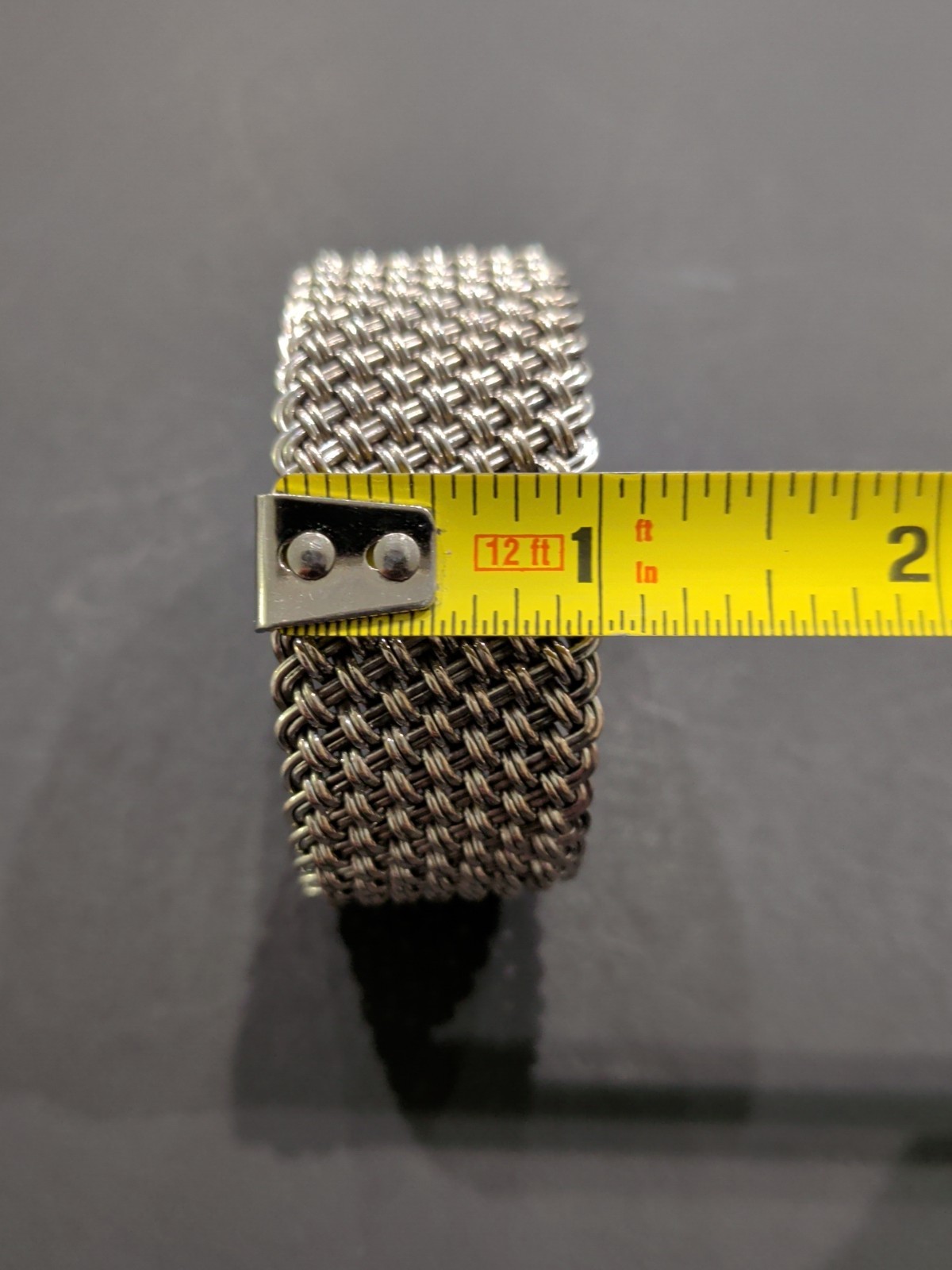 50g 925 Sterling Silver 1″ Wide Adjustable Woven Open Cuff Bracelet 7.25″