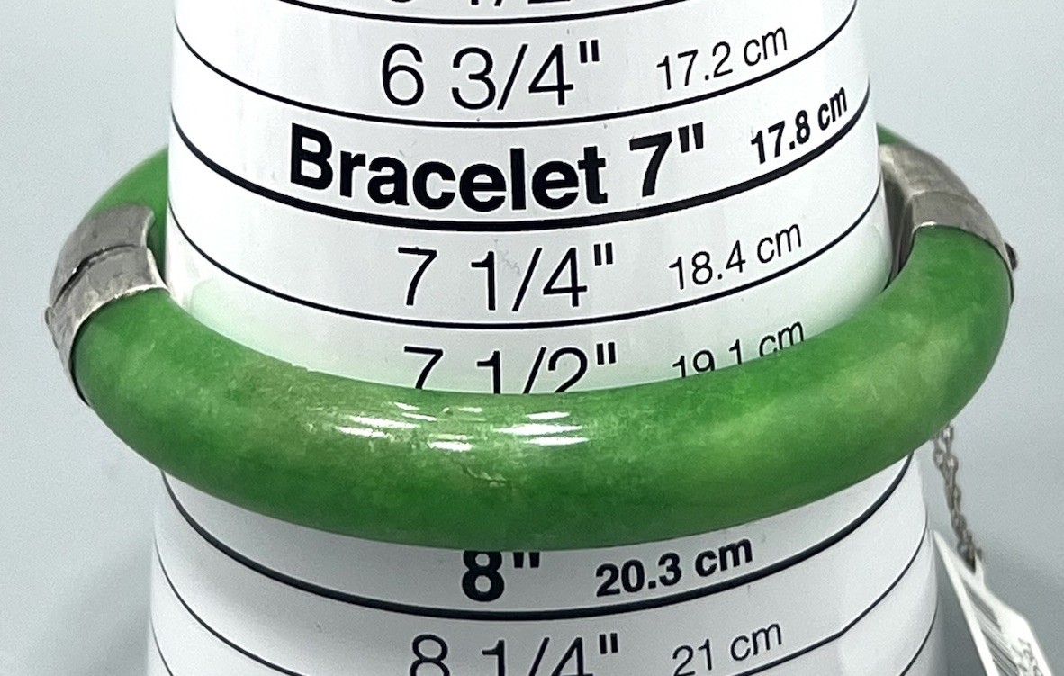 Womens Sterling Silver Bracelet, Jade Bangle. Original M.S.R.P. $450