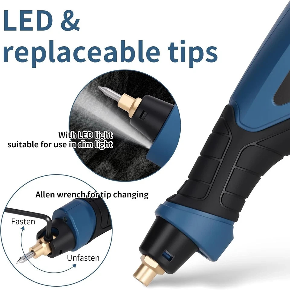 Engraver Pen, 25W 6 Speed Engraving Pen for Metal, Wood, Glass and Plastic, Han