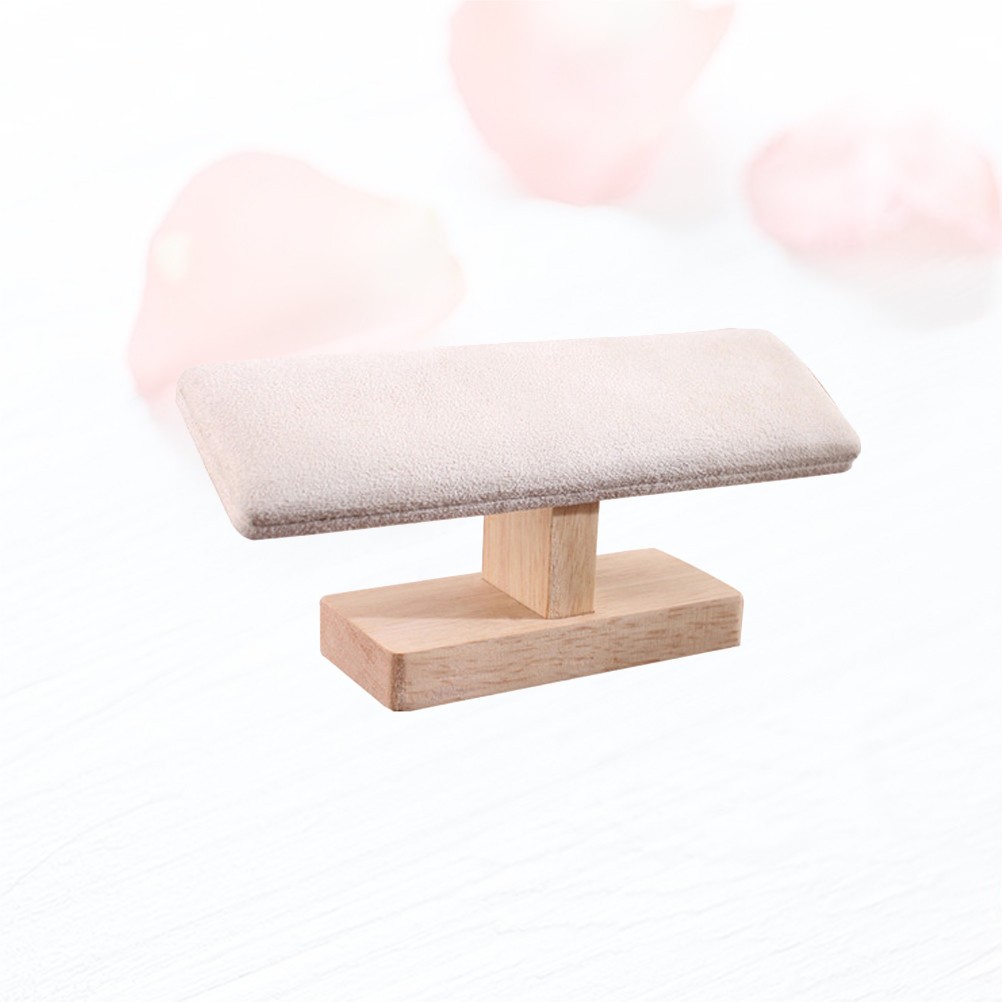 Bamboo T Shaped Jewelry Display Stand Home Use 1Pcs 7.9*2.4*3.3in