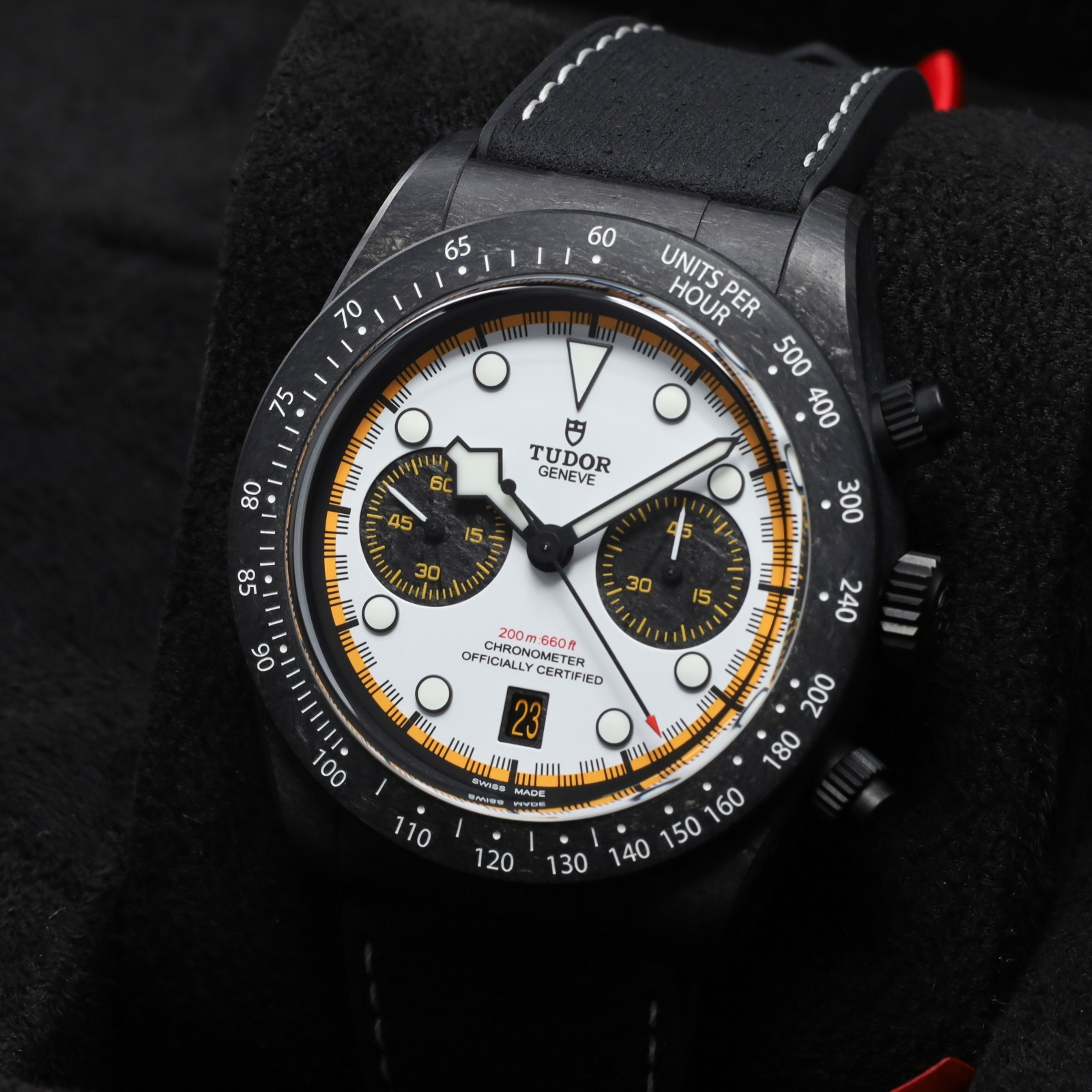 Tudor Black Bay Chrono 2026 42mm Carbon White Dial Hybrid Strap 79377KN
