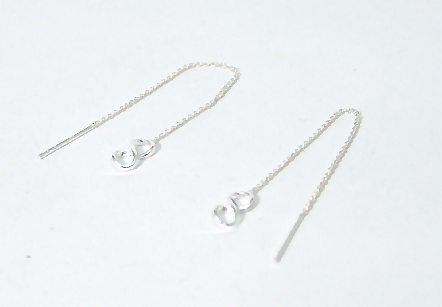 925 Sterling Silver Infinity Threader Earrings Dainty SMALL