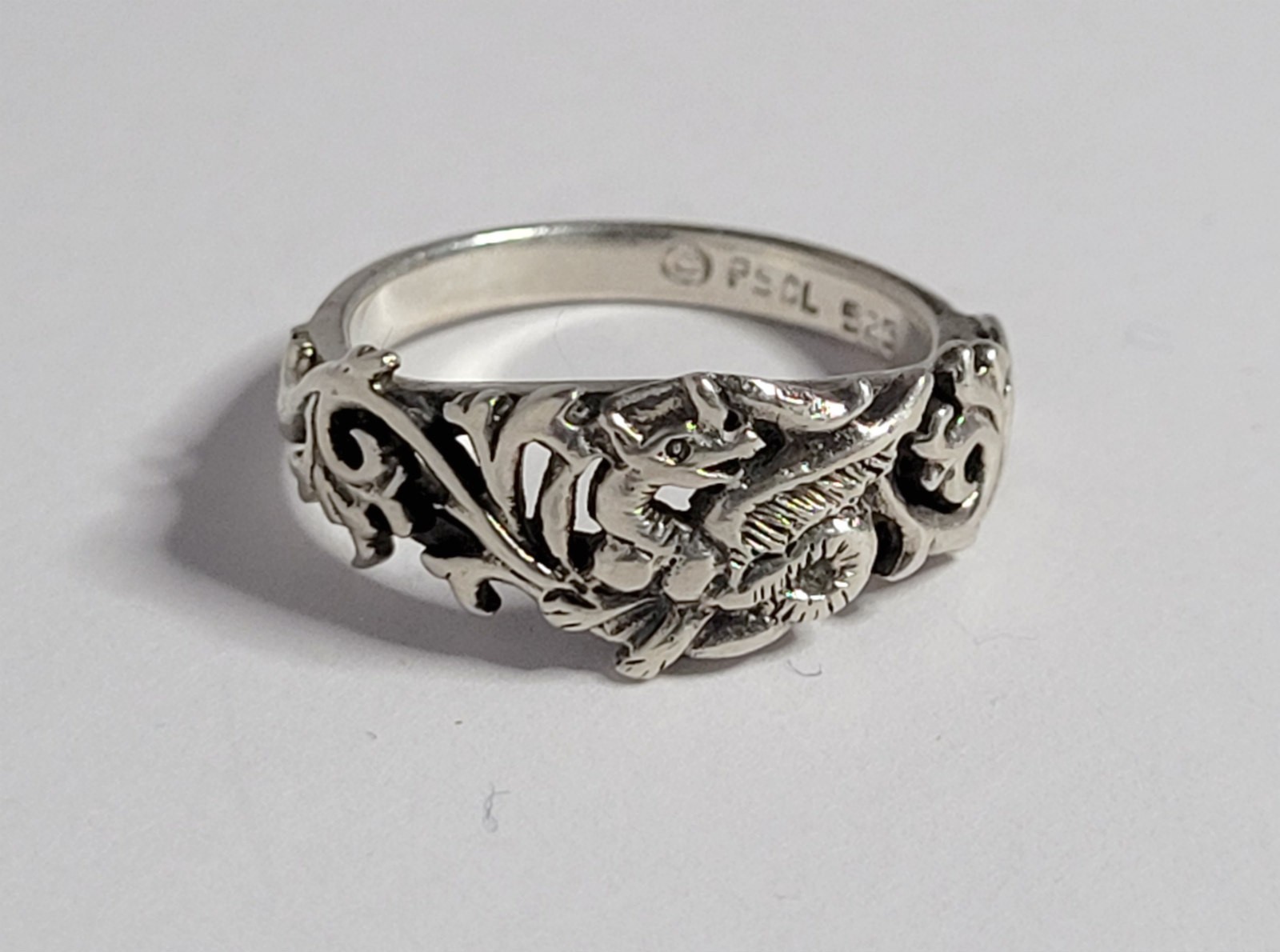PSCL Dragon Sterling Ring Peter Stone size 6 1/4