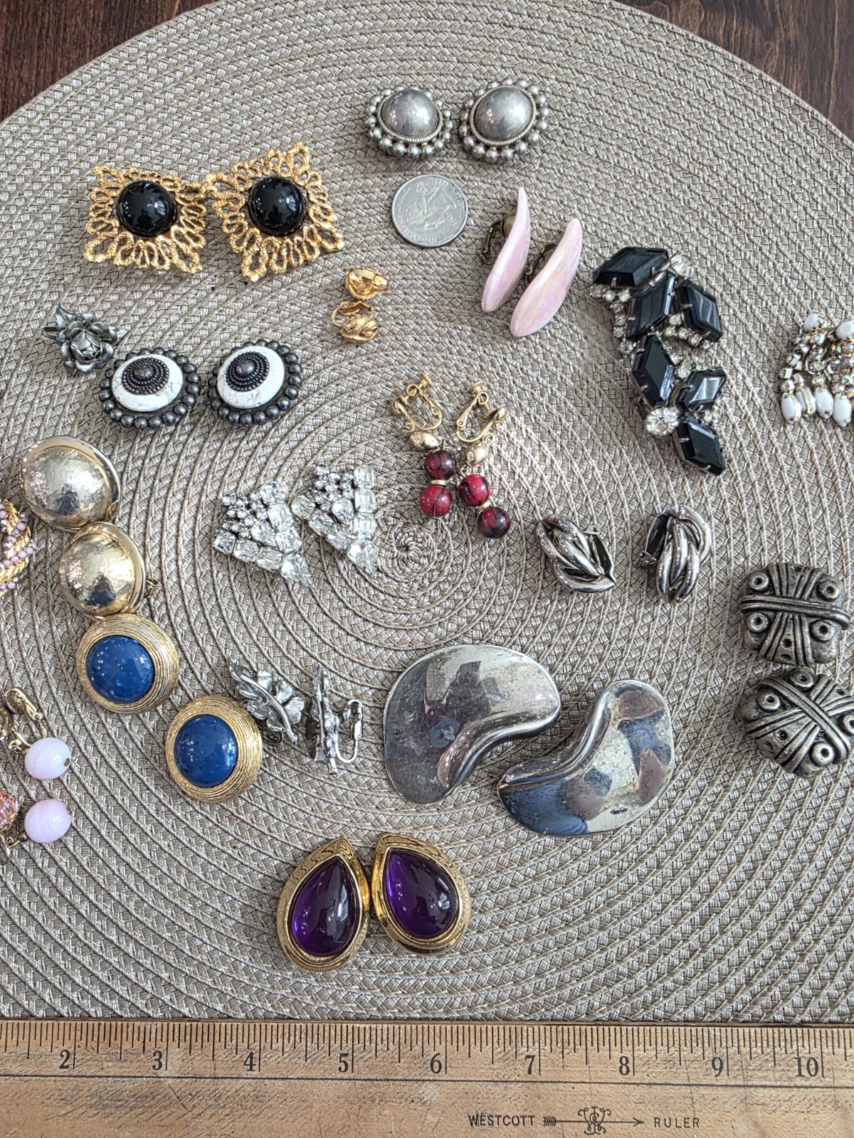 Lot of 19 Pair of Beautiful Vintage & Silver-toned CLIP-ON Earrings