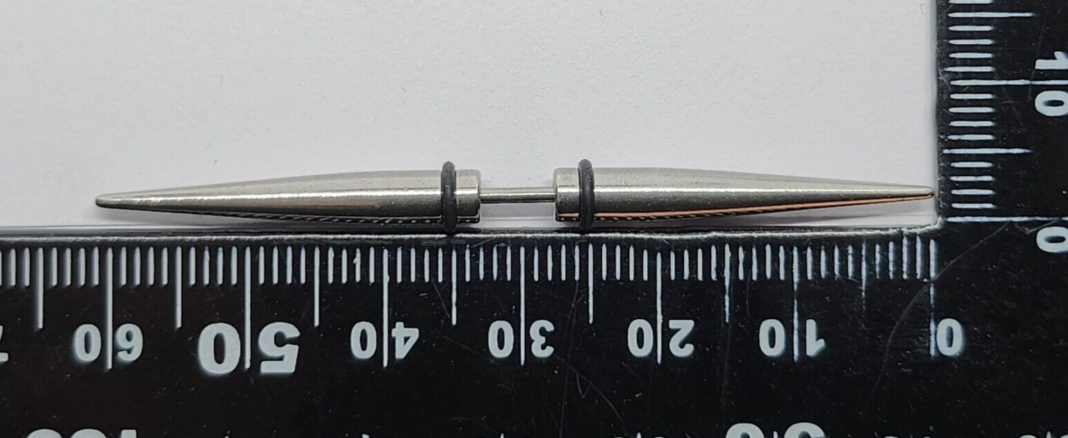 Large Double Spike Septum Bar Cone 16g (1.2mm) 60mm 316L Jewellery Piercing