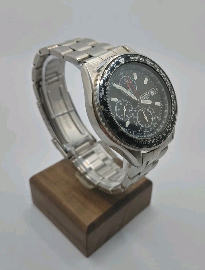 Vintage Seiko Flightmaster Pilot 7T92-0CF0 Chronograph Quartz Watch.