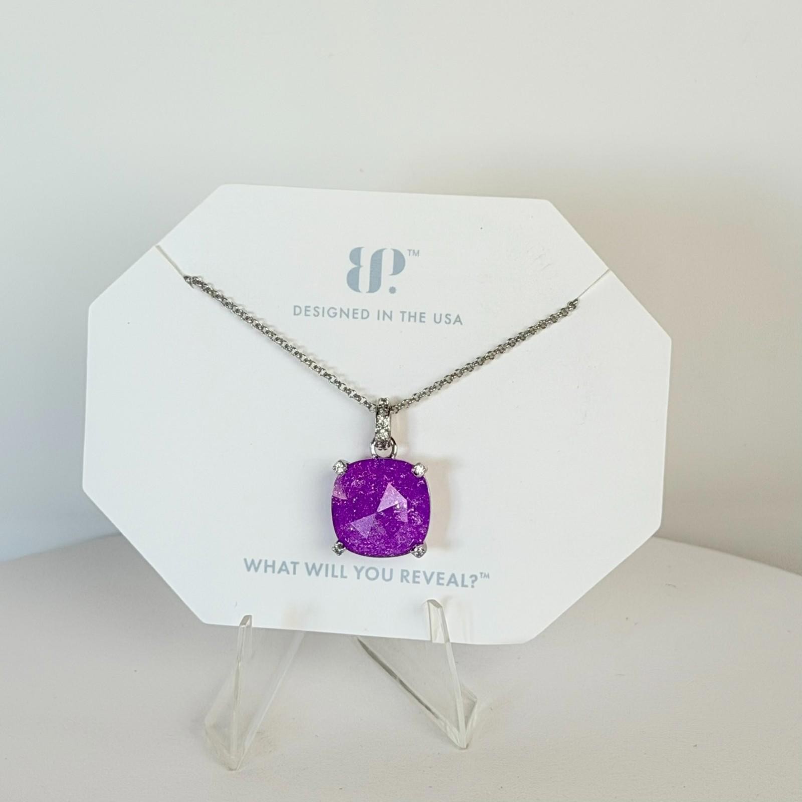Bomb Party Necklace “Silver Lining Of You” Lavender Ice Crystal on Rhodium