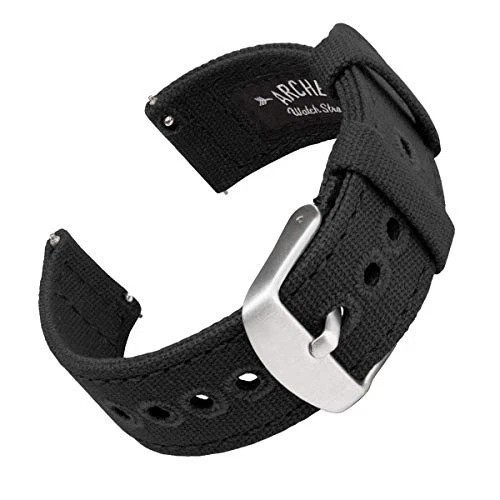 Canvas Quick Release Watch Bands Faded Olive, 22mm