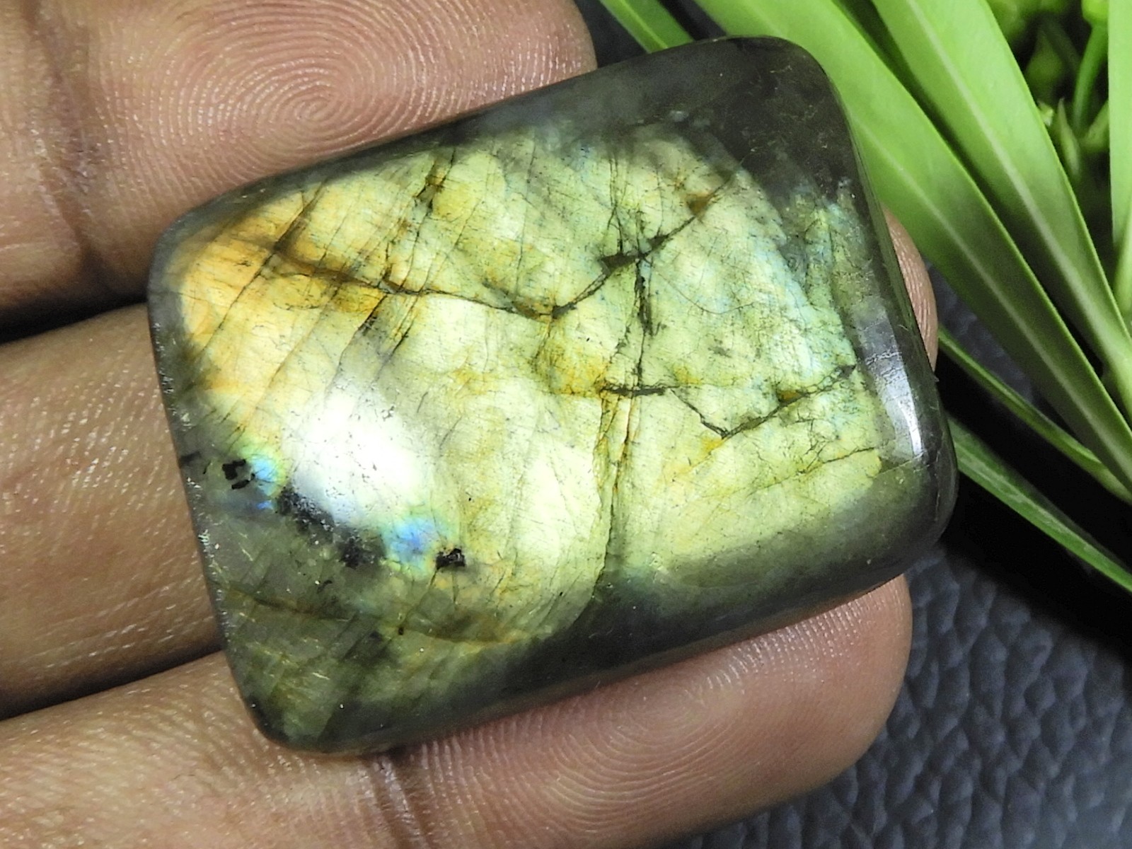 27X35X09 MM Natural Labradorite Rectangular Cabochon Loose Gemstone 88Cts. K168