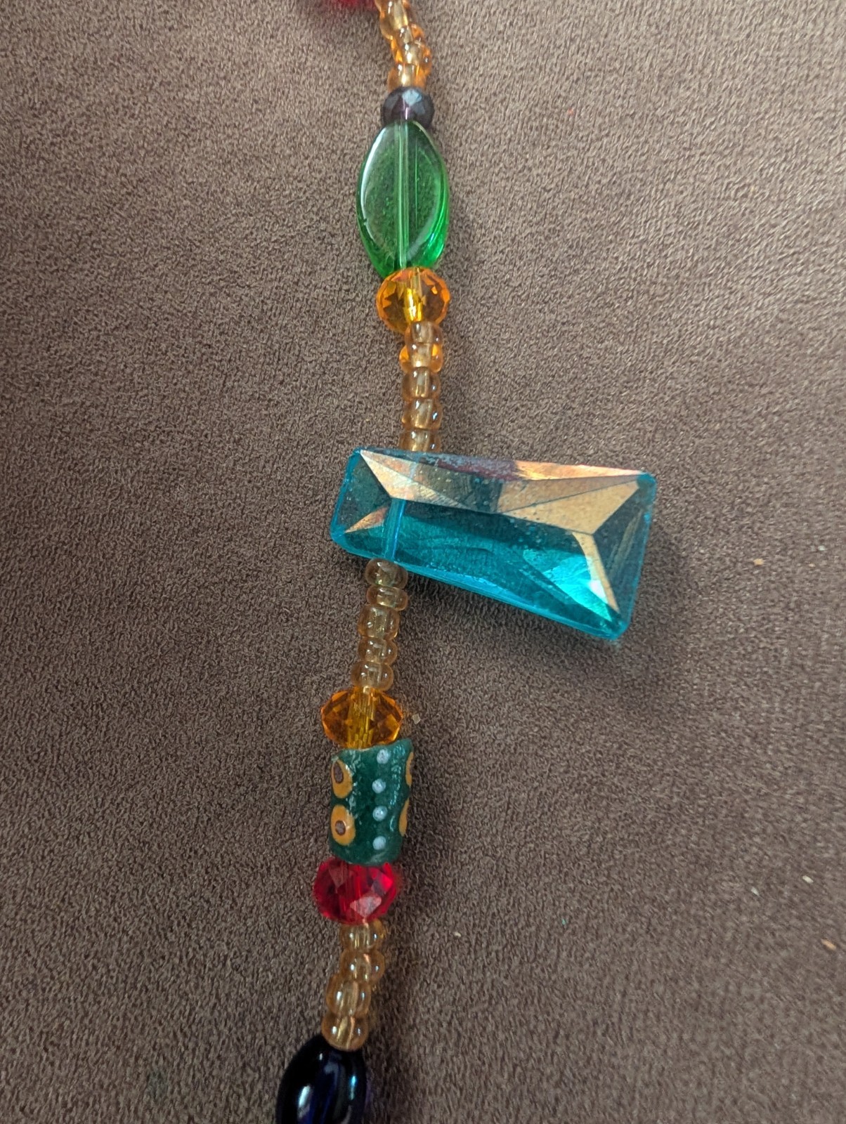 Beaded Anklet, Colorful & Chunky, From Nigeria 10″