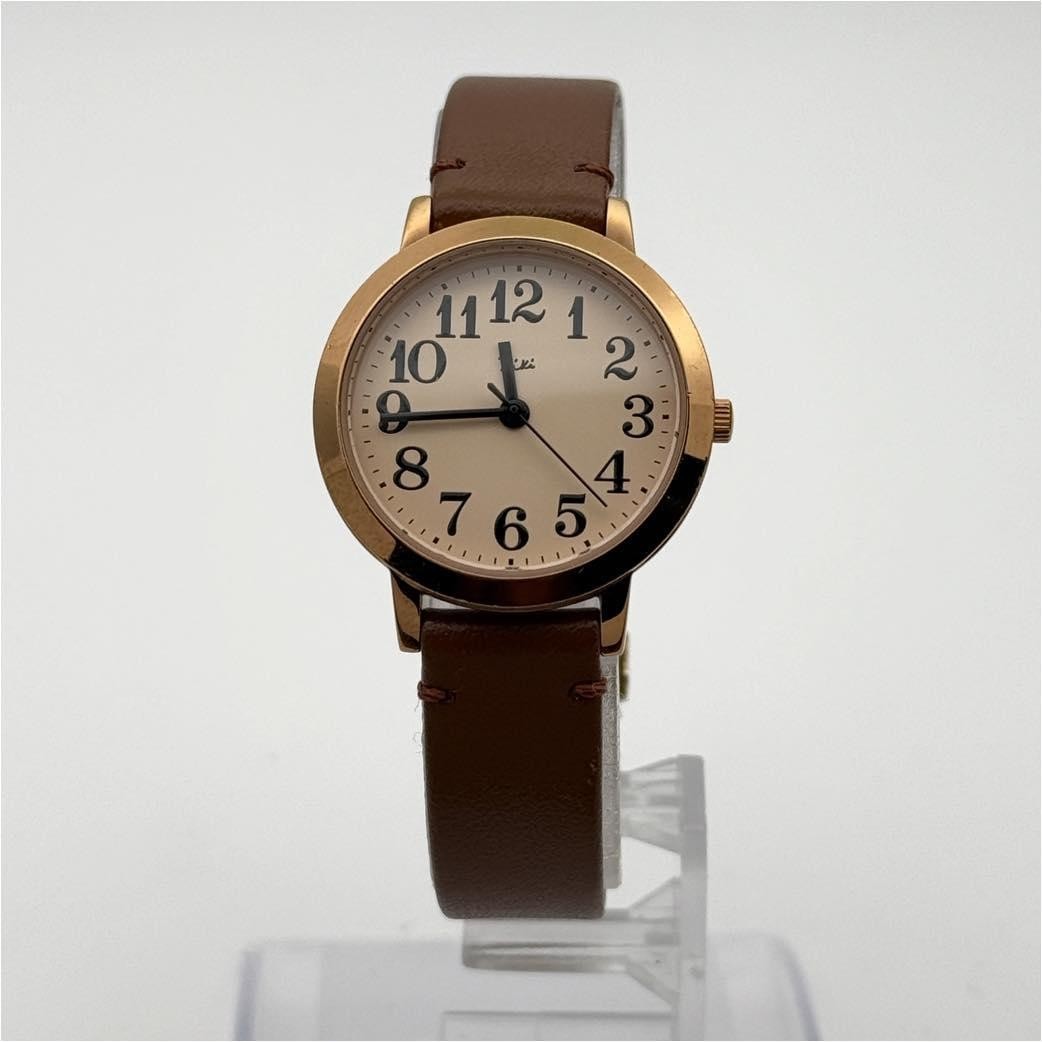 SEIKO ALBA RIKI WATANABE 1N01K870 Leather Analog Watch Quartz Japan In hand