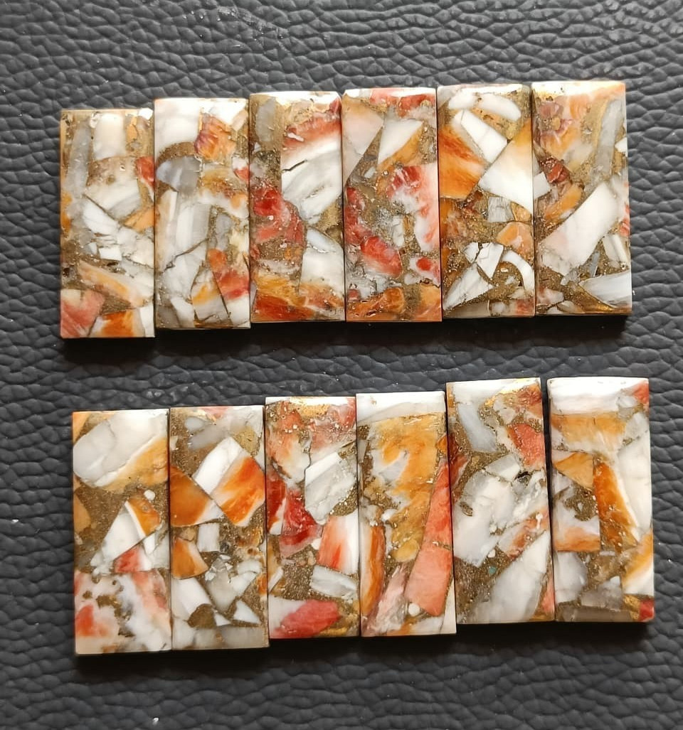 12X30MM Oyster Copper Turquoise Octagon Cabochon Loose Gemstone Wholesale Lot