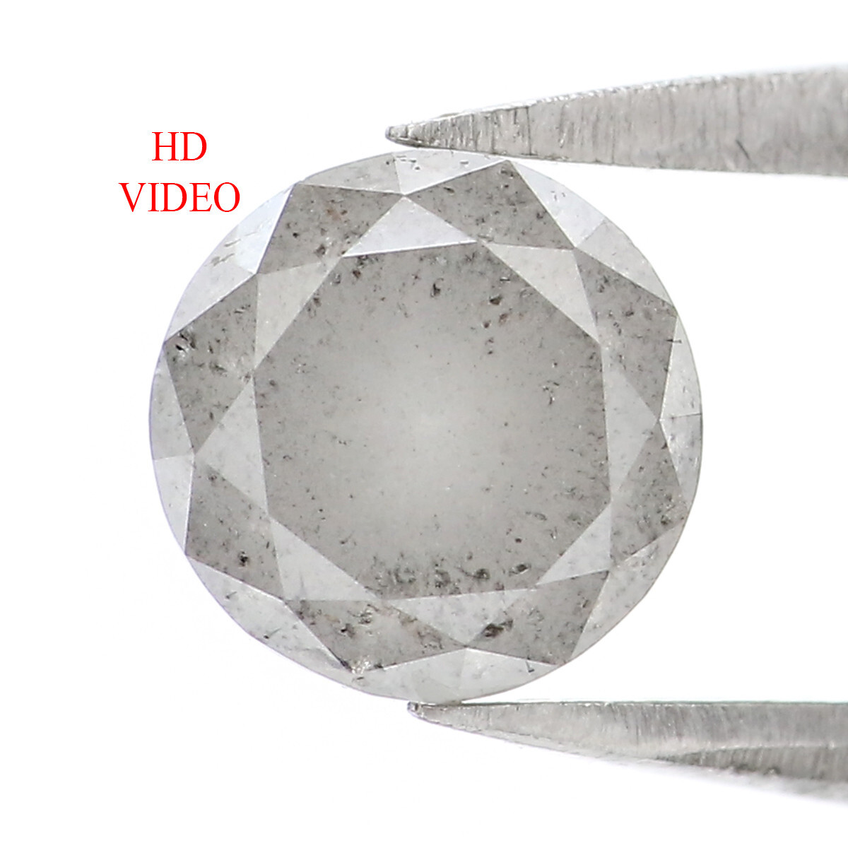 1.36 CT Natural Loose Round Cut Diamond 6.40 MM Grey Milky Color Diamond LQ7877