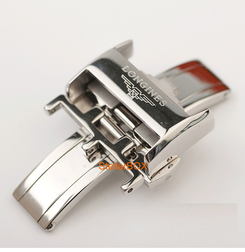 FOR 18mm LONGINES Steel Deployment Folding Buckle Watch Strap Band Pin