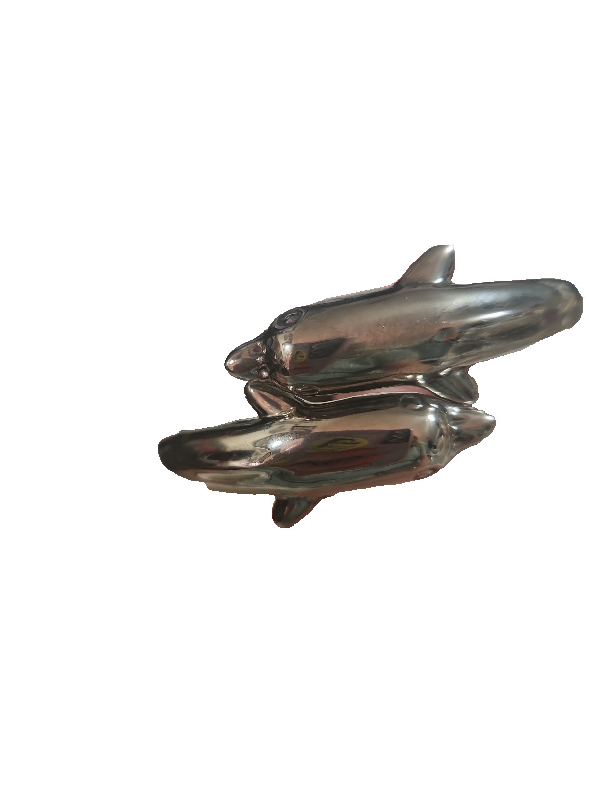Sterling silver dolphin hinged bangle bracelet marked 925 sea life beach 46 Gram
