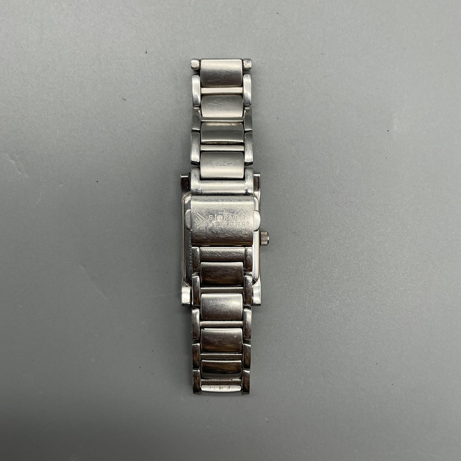 Strada Designs Womens Watch 19mm Tank White Dial Silver Tone New Battery 6.5″