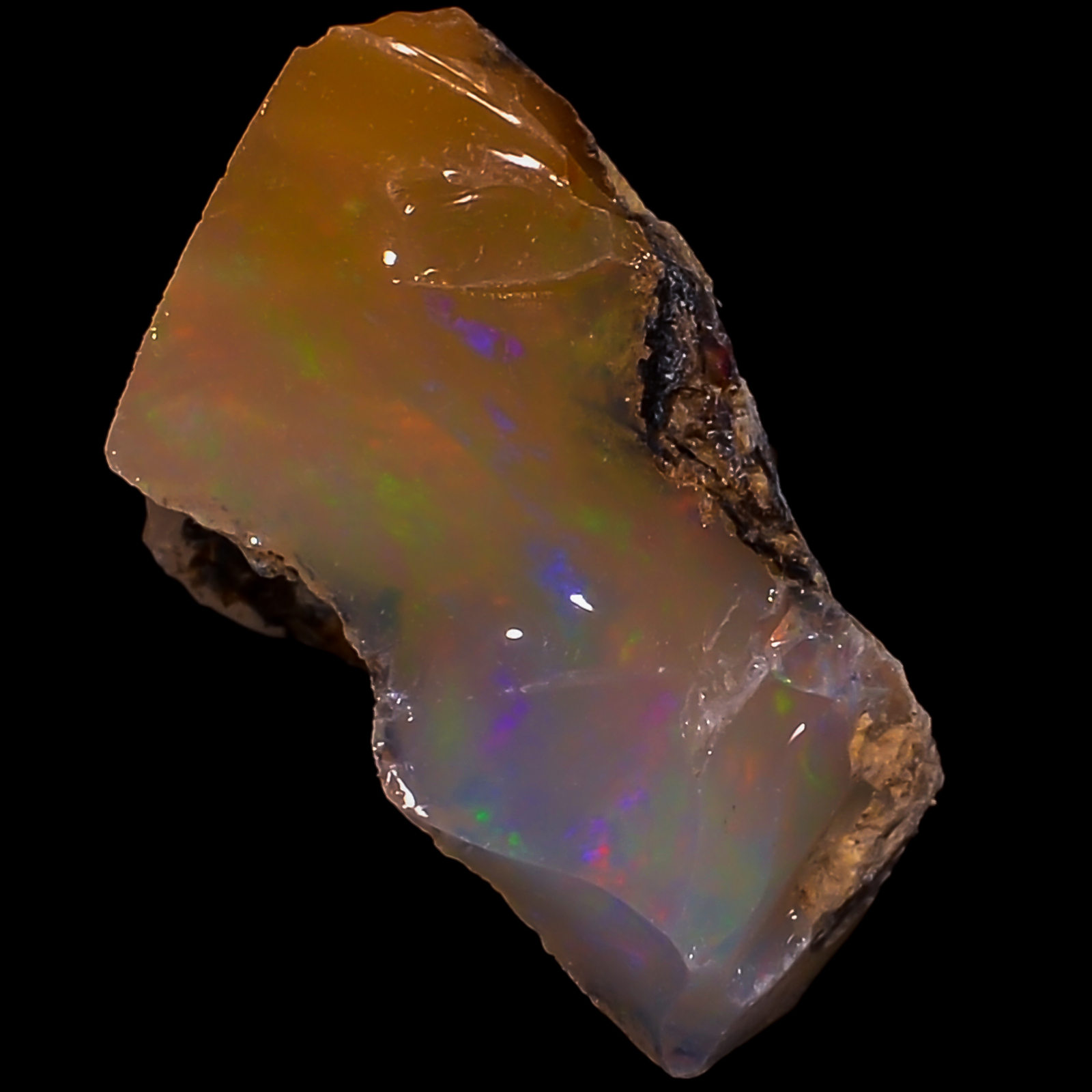 100% Natural Welo Fire Ethiopian Opal Rough Gemstone 5 Ct. 15X11X8 mm EE-43384