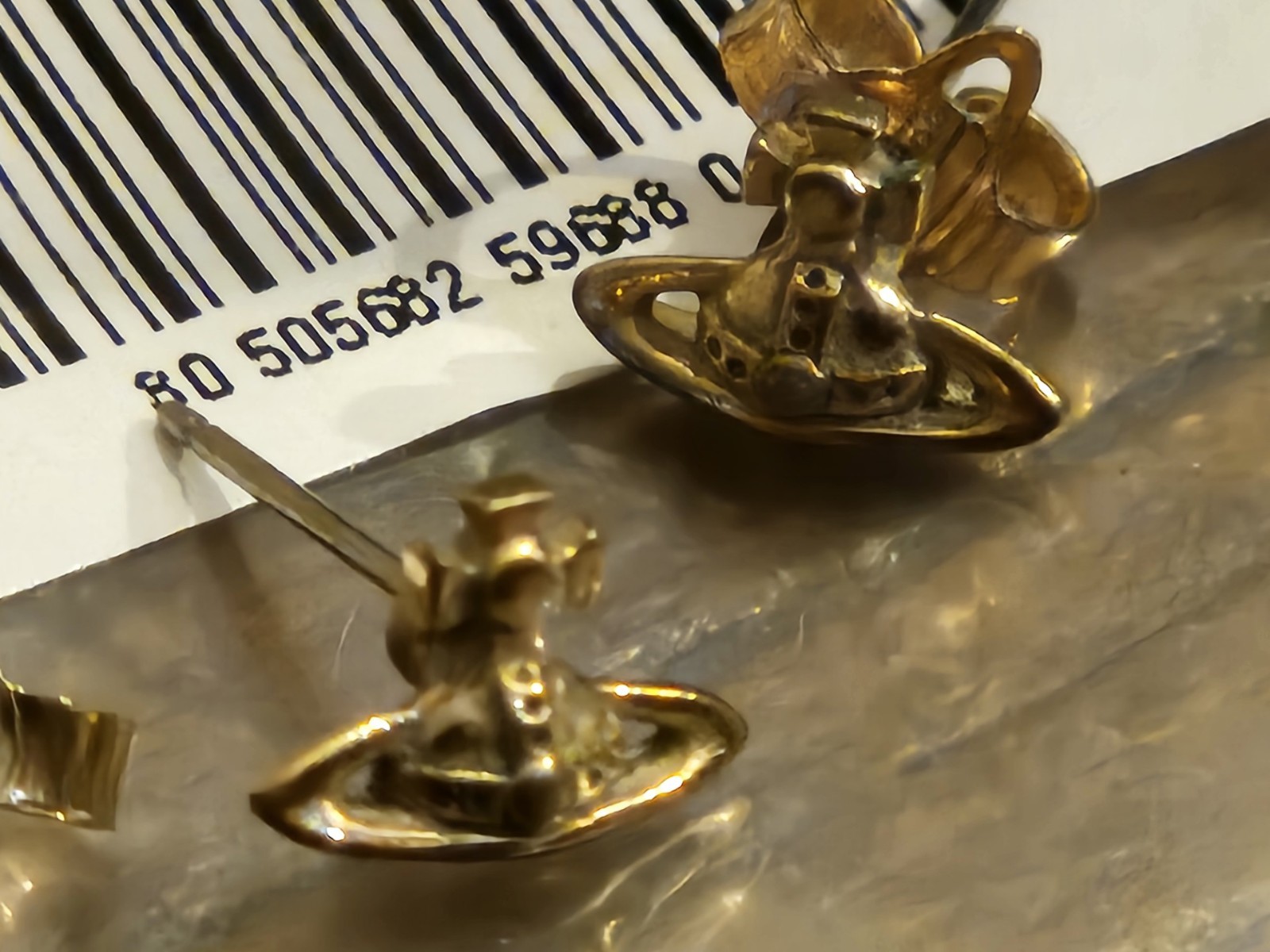 Vivienne Westwood Brass / Gold Vera Petite Orb Earrings Boxed