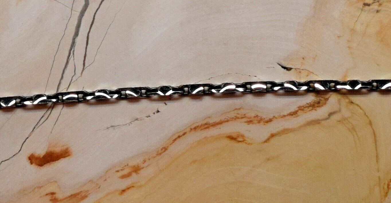Ruthenium Diamond Cut Square Baht 1.8mm Chain 16″ and 18″